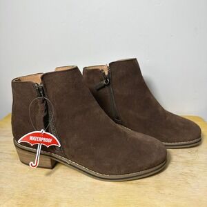 Blondo Womens Liam Brown Waterproof Suede Ankle Boot 6.5W B5859 Capsule Wardrobe